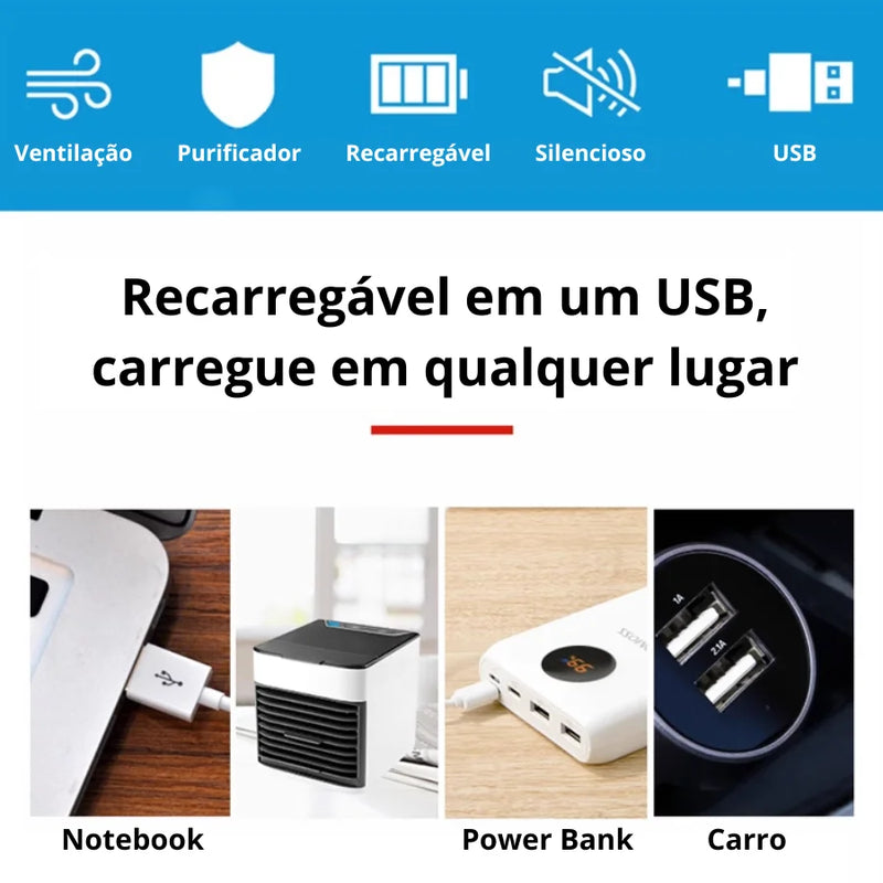 Mini Ar Condicionado Portátil Climatizador e Umidificador-Clique Relâmpago✅