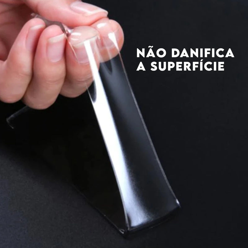 Fita Dupla Face Transparente Ultra Forte Silicone 3 Metros-Clique Relâmpago✅